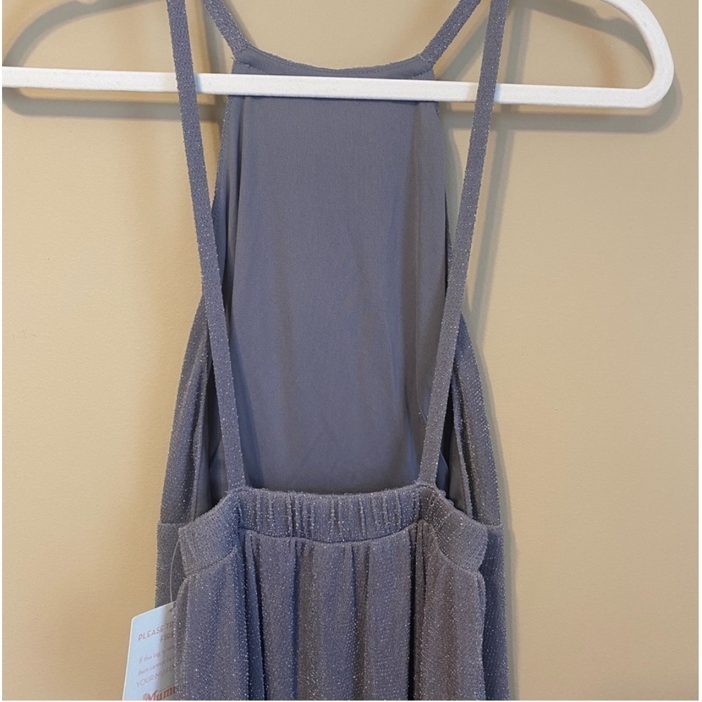 Show Me Your Mumu NWT Amanda Dancing Queen Shine Smoke Gray Sparkle Maxi Dress S - Picture 16 of 17